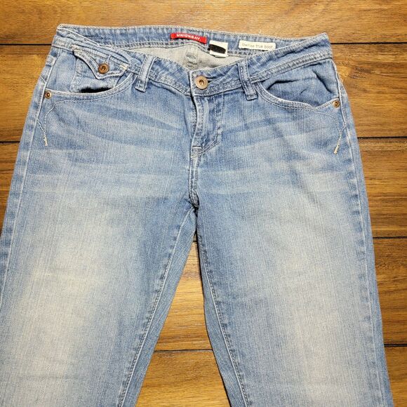 Union Bay Low Rise True Boot Light Blue Stretch Denim - Size 7 - Picture 2 of 7